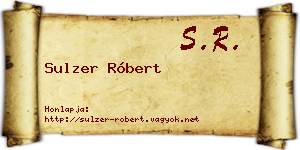 Sulzer Róbert névjegykártya